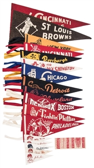 1948-1949 Leaf and American Nut & Chocolate Pennants Collection (17 Different) Plus Coupon Card